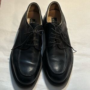 NATHA lace up‎ black leather men’s shoes rubber soles Sz 13